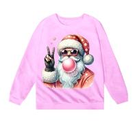 Sweat-shirt de Noël pour garçons et filles - Col rond - Tendance - Léger - Manches longues - Tracteur vintage - Col rond - Vêtements de sport pour enfants, rose, 5-6 ans