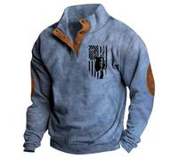 Sweat-shirt de Noël pour homme de style western uni imprimé support numérique avec boucle à cravate, bleu, L