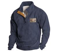 Sweat-shirt de Noël pour homme style western avec imprimé et boucle numérique, Marine, S