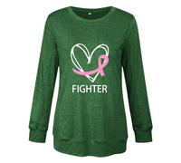 Sweat-shirt de Noël surdimensionné pour femme - Pull pour la prévention du cancer du sein - Costume de fête décontracté pour intérieur et extérieur - Cadeau de Noël, Vert, M