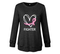 Sweat-shirt de Noël surdimensionné pour femme - Pull pour la prévention du cancer du sein - Costume de fête décontracté pour intérieur et extérieur - Cadeau de Noël, Noir , XL