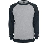 Sweat-shirt de Urban Classics - T-shirt Raglan Col Rond - S à 5XL - pour Homme - gris/noir L