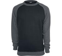 Sweat-shirt de Urban Classics - T-shirt Raglan Col Rond - S à 5XL - pour Homme - noir/anthracite XL