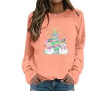 Sweat-Shirt décontracté à Manches Longues et col Rond en Polaire Doux pour l'hiver Parfait pour Les fêtes et Les journées Quotidiennes Style Confortable et Polyvalent (Watermelon Red, M)