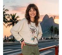sweat-shirt décontracté de vacances avec imprimé de cocotiers et patchwork rayé L,M,S,XL,XS,XXL,XXS,XXXL,XXXXLTropicalTissu tricoté