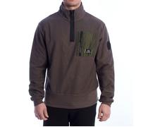 Sweat-shirt demi-zippé coupe régulière pour hommes YMF601-FP565-brun M