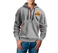 Sweat-shirt d'Halloween à col rond pour homme - Imprimé saisonnier - Demi-fermeture éclair pour un confort décontracté - Manches longues - Hipster décontracté, Cendré clair, XXL