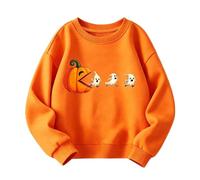Sweat-Shirt D'Halloween à Manches Longues Pour Enfant Sweat Sans Capuche Fille Imprimé Citrouille Et FantôMes VêTements Enfants Chauds Pullover Confortable Unisexe Tendance GarçOn Et Fille Loisirs