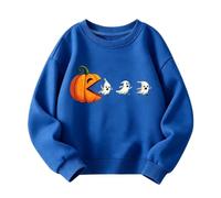 Sweat-Shirt D'Halloween à Manches Longues Pour Enfant Sweat Sans Capuche Fille Imprimé Citrouille Et FantôMes VêTements Enfants Chauds Pullover Confortable Unisexe Tendance GarçOn Et Fille Loisirs