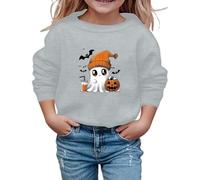 Sweat-Shirt d'halloween pour Enfants avec Imprimé Citrouille Effrayante Mignon et Col Rond Tendance Haut Décontracté Veste de Survêtement à Manches Longues pour Filles Automne Hiver 3-14 (7-8 Years)