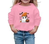 Sweat-Shirt d'halloween pour Enfants avec Imprimé Citrouille Effrayante Mignon et Col Rond Tendance Haut Décontracté Veste de Survêtement à Manches Longues pour Filles Automne (01 Red, 11-12 Years)
