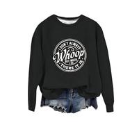 Sweat-shirt d'Halloween pour femme avec inscription « I Don't Always Whoop But When I Do There It Is » - Pull à col rond imprimé - Costumes pour adultes - Pull 2025 pour femme, Noir , M