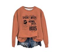 Sweat-shirt d'Halloween pour femme Ghost It's Called Spooky Water It's Like Normal Water But Has Boos In It Sweatshirts Tenues adultes Costumes Pullover Ladies 2025, Orange, M