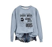 Sweat-shirt d'Halloween pour femme Ghost It's Called Spooky Water It's Like Normal Water But Has Boos In It Sweatshirts Tenues adultes Costumes Pullover Ladies 2025, bleu, XL