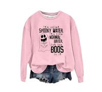 Sweat-shirt d'Halloween pour femme Ghost It's Called Spooky Water It's Like Normal Water But Has Boos In It Sweatshirts Tenues adultes Costumes Pullover Ladies 2025, rose, S
