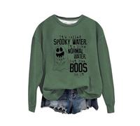 Sweat-shirt d'Halloween pour femme Ghost It's Called Spooky Water It's Like Normal Water But Has Boos In It Sweatshirts Tenues adultes Costumes Pullover Ladies 2025, Vert, M