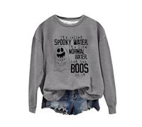 Sweat-shirt d'Halloween pour femme Ghost It's Called Spooky Water It's Like Normal Water But Has Boos In It Sweatshirts Tenues adultes Costumes Pullover Ladies 2025, gris, XL