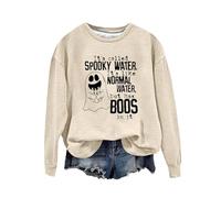 Sweat-shirt d'Halloween pour femme Ghost It's Called Spooky Water It's Like Normal Water But Has Boos In It Sweatshirts Tenues adultes Costumes Pullover Ladies 2025, beige, M