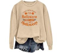 Sweat-shirt d'Halloween pour femme « I Have Been Ready F Since Last » - Pull pour femme - Tenue 2025 - Costumes pour adultes, kaki, XL