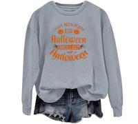 Sweat-shirt d'Halloween pour femme « I Have Been Ready F Since Last » - Pull pour femme - Tenue 2025 - Costumes pour adultes, gris, S