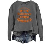Sweat-shirt d'Halloween pour femme « I Have Been Ready F Since Last » - Pull pour femme - Tenue 2025 - Costumes pour adultes, gris foncé, S