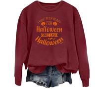 Sweat-shirt d'Halloween pour femme « I Have Been Ready F Since Last » - Pull pour femme - Tenue 2025 - Costumes pour adultes, bordeaux, M