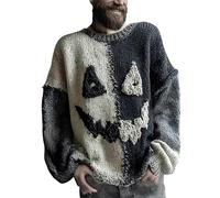 Sweat-shirt d'Halloween pour homme avec motif tête de citrouille effrayante en patchwork imprimé cousu hauts costumes de vacances 2025, gris, 5XL