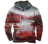 Sweat-shirt d'Halloween pour homme Bloody Ko Horreur Sweat-shirt avec fermeture quart de déchirure Blood Graphic Crew Neck Pull à manches longues Sweat-shirts surdimensionnés Ne se décolore pas Hauts