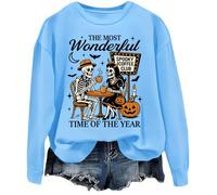Sweat-shirt d'Halloween « The Most Wonderful Time Of The Year » - Chemise « The Most Wonderful Time of the Year », Bleu (Carolina blue), M