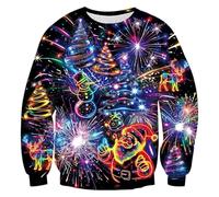 Sweat-Shirt du Cou à Manches Longues Pull décontracté Doux et Thermique vêtement d'hiver pour Les Vacances vêtement Graphique Haut Confortable doublé en Polaire pour la Saison d'automne coupe-813