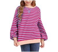 Sweat Shirt en Coton à Manches Longues pour Filles, Pull Ample à col Ras du Cou, Hauts Tendance, vêtements Hoodie pour Filles Habillées Décontractées (9-10 Years)