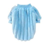 Sweat-Shirt en Peluche for Chien et Chat, Pull Doux avec Bouton, for Temps Froid, Yorkshire d'automne(Bleu,S)