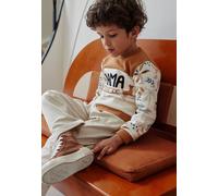 Sweat-shirt enfant en molleton lamascotte ecru 4A