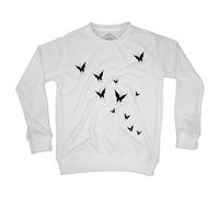Sweat Shirt Enfant Envolée De Papillons Ombres Noir&blanc Vecteurs Nuée