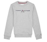 Tommy Hilfiger Sweat Enfant Unisexe Essential Sweatshirt sans Capuche, Gris (Light Grey Heather), 10 Ans