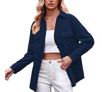 Sweat-shirt femme décontracté mode double poche coupe ample manches longues couleur unie chemise oversize veste de transition veste à capuche manches longues veste de sport légère veste cardigan