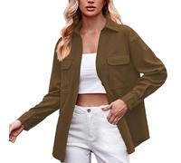 Sweat-shirt femme décontracté mode double poche coupe ample manches longues couleur unie chemise oversize veste de transition veste à capuche manches longues veste de sport légère veste cardigan
