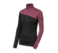 Sweat-shirt femme manches longues Sensor MERINO EXTREME UP zip noir/port rouge XL
