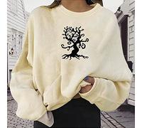 Sweat-Shirt Femme sans Capuche Haut Sexy, Imprimé Élégant Col Ras du Cou Décontracté Citrouille Coupe Ample Fluide Chauve-Souris Manches Longues Tendance Chic Effrayant Sweatshirts Outdoor Indoor
