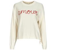 Sweat-shirt femmes Only ONLKATIA LS TEXT Blanc EU S