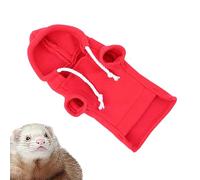 Sweat-shirt Ferret - Pull Guinée, Sweat À Capuche Confortable De Vêtements Ferret | Small À Capuche Polyvalent Polyvalent, Chagrin De Cordon De Cordon Adapté À La Peau Pour Lapin, Furets, Chat, (rouge