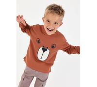 Sweat-shirt Garçon En Molleton Imprimé Ours Marron 4A
