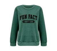 Sweat-shirt graphique à manches longues et col rond pour femme | Pull ample à col rond imprimé lettre sarcastique