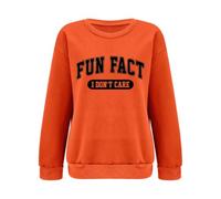 Sweat-shirt graphique à manches longues et col rond pour femme | Pull ample à col rond imprimé lettre sarcastique