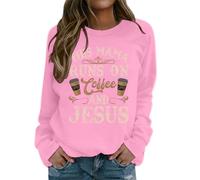 Sweat-shirt graphique à manches longues pour femme avec inscription « God is Greater Than The Highs and Lows », Rose, XXL