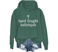Sweat-shirt Hallelujah Hard Fought Hallelujah, verset de la Bible Christian Jésus Chemises, Vert-1, 3XL