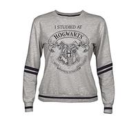 Sweat-Shirt Harry Potter Femme - I Studied at Hogwarts,XL,Gris-chiné