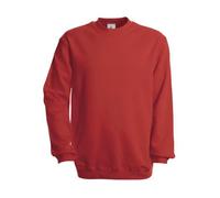Sweat-shirt homme B&C WU600 rouge - manches longues - col arrondi S