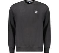 Sweat-shirt homme noir - manches longues, col rond, gratté avec logo, taille : S Couleur : Nero