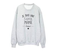 Sweat shirt imprimé humour citation Je suis une super mamie d'amour ref 2911 - M